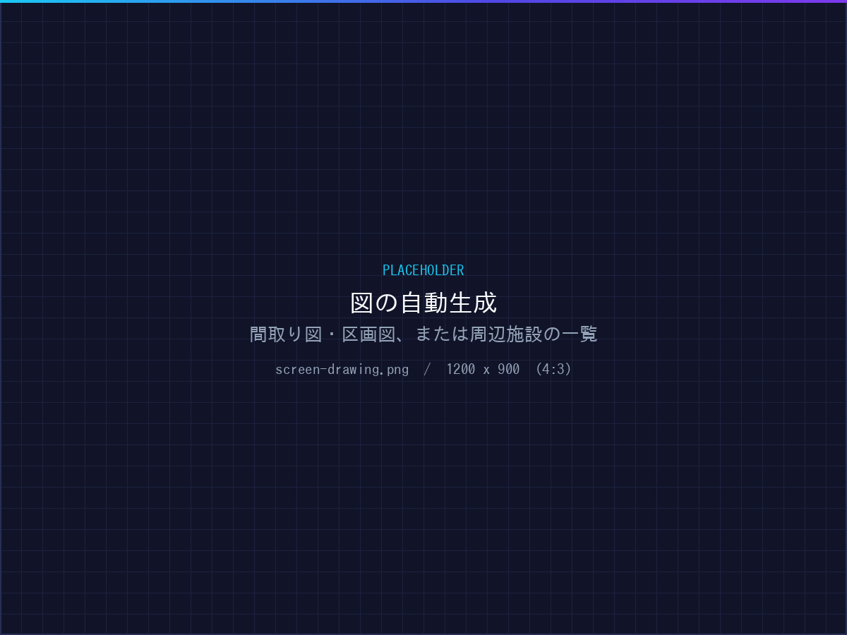 間取り図と区画図を自動で描かせる画面